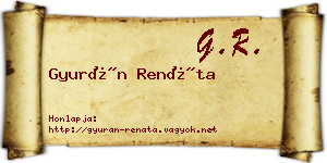 Gyurán Renáta névjegykártya